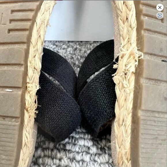 SOUL Naturalizer Details 2 black raffia platform ankle strap flat sandals 9 - Picture 6 of 10